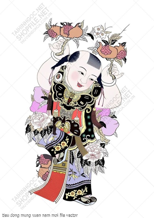 tieu dong mung xuan nam moi file vector